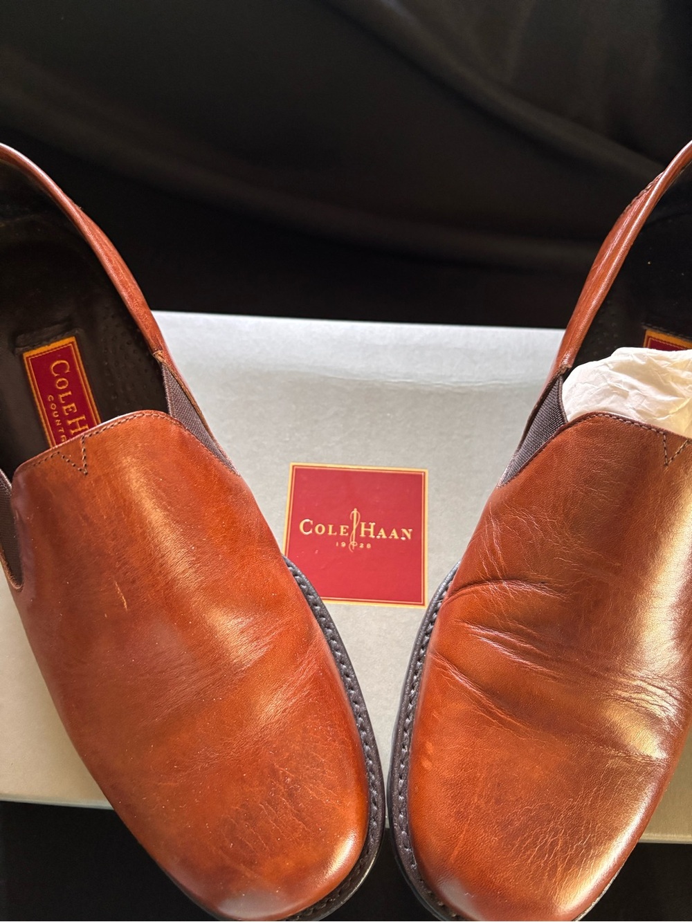 Cole Haan Women’s Brown Leather Slip-On Shoes 9